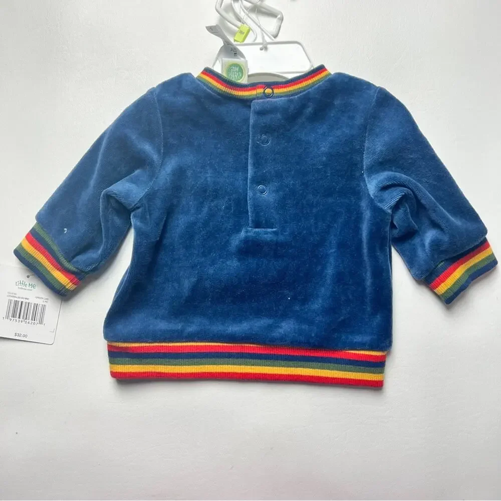 Little Me Baby Matching Velour Crewneck  Dino  Long Sleeve and Pants Set Sz 3M
